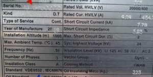 پلاک خوانی ترانسفورماتور توزیع