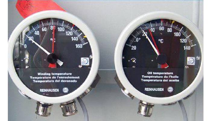 ترمومتر روغن و سیم پیچ ترانسفورماتور